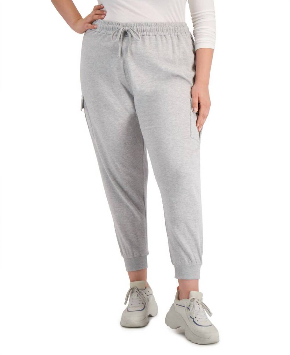 NEW FULL CIRCLE TRENDS women's trendy cargo joggers - plus size in light heather